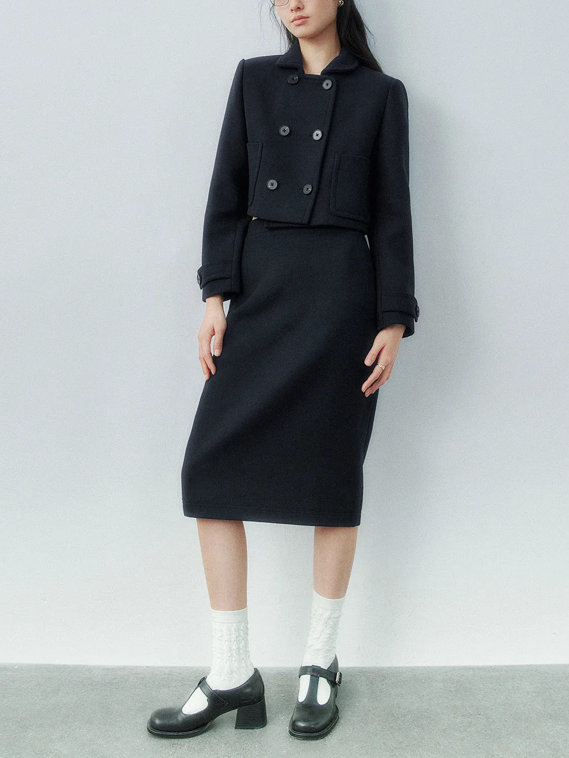 Cropped Double Breasted Jackets sold by Urban Revivo product image thumbnail 4