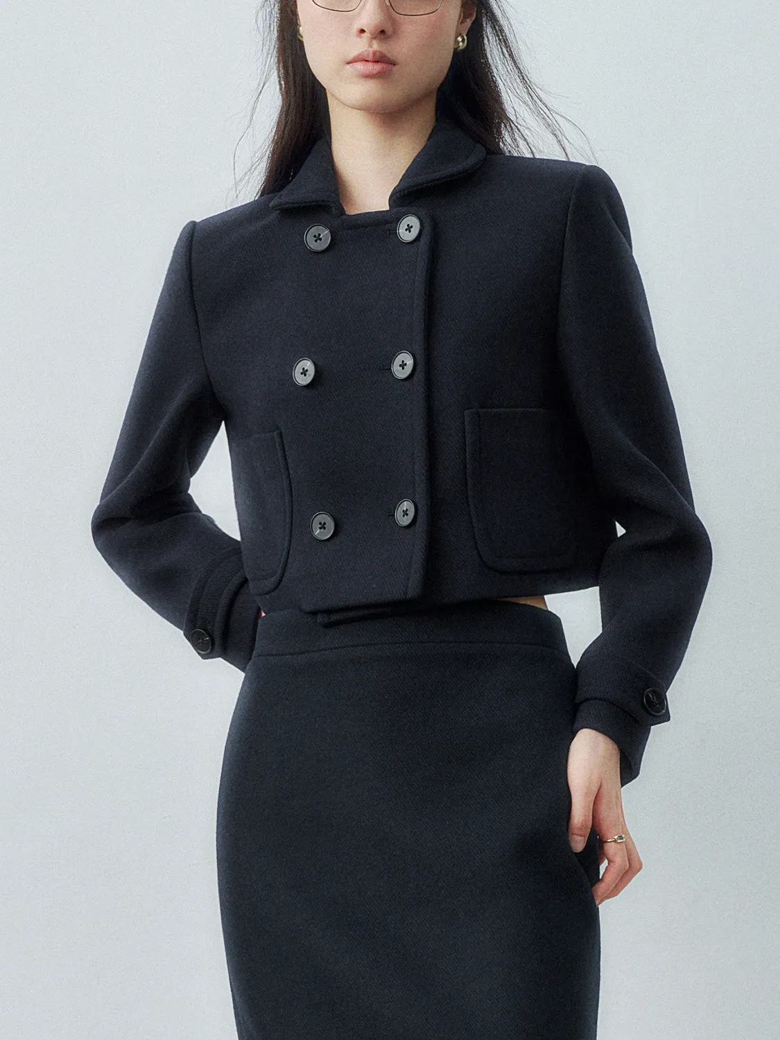 Cropped Double Breasted Jackets sold by Urban Revivo product image thumbnail 2