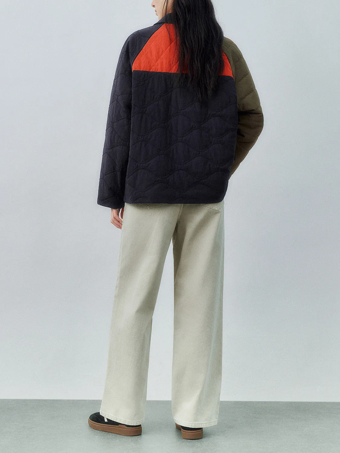 Patchwork Press Button Padded Coats sold by Urban Revivo product image thumbnail 3