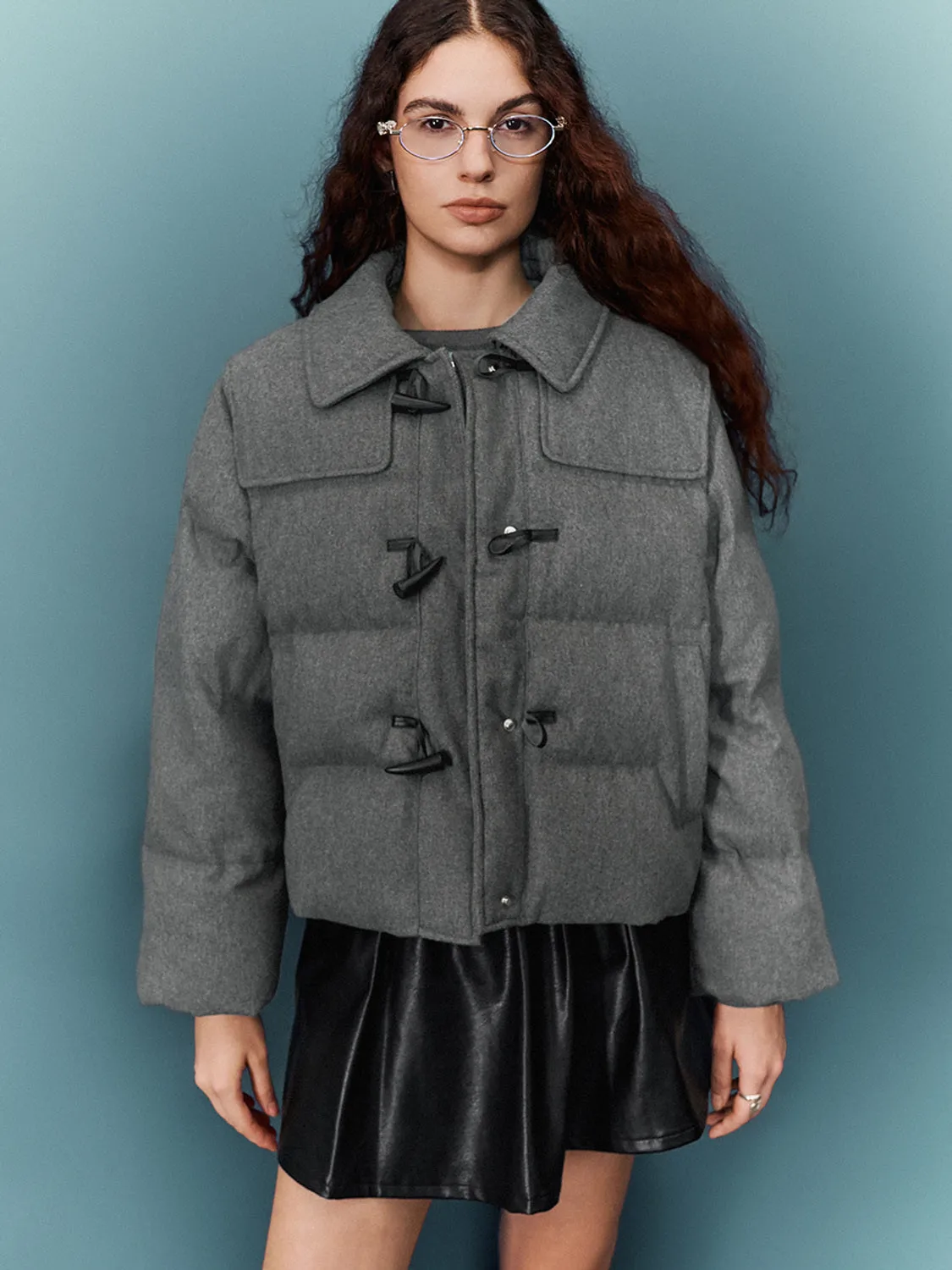 Cropped Loose Padded Wool Blend Coats sold by Urban Revivo