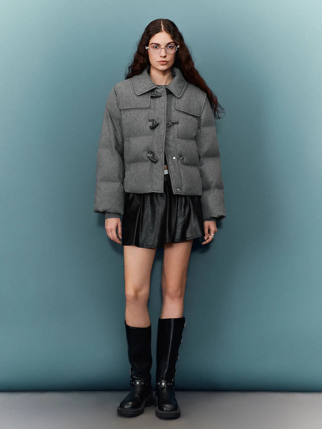 Cropped Loose Padded Wool Blend Coats sold by Urban Revivo product image thumbnail 4