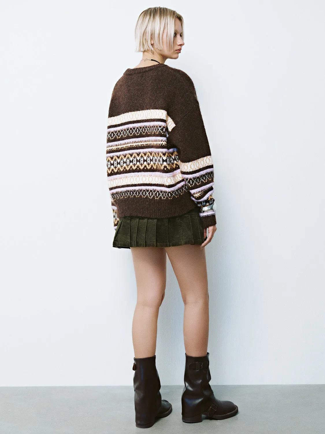 Fair Isle Crew Neck Knitted T-Shirts sold by Urban Revivo product image thumbnail 3