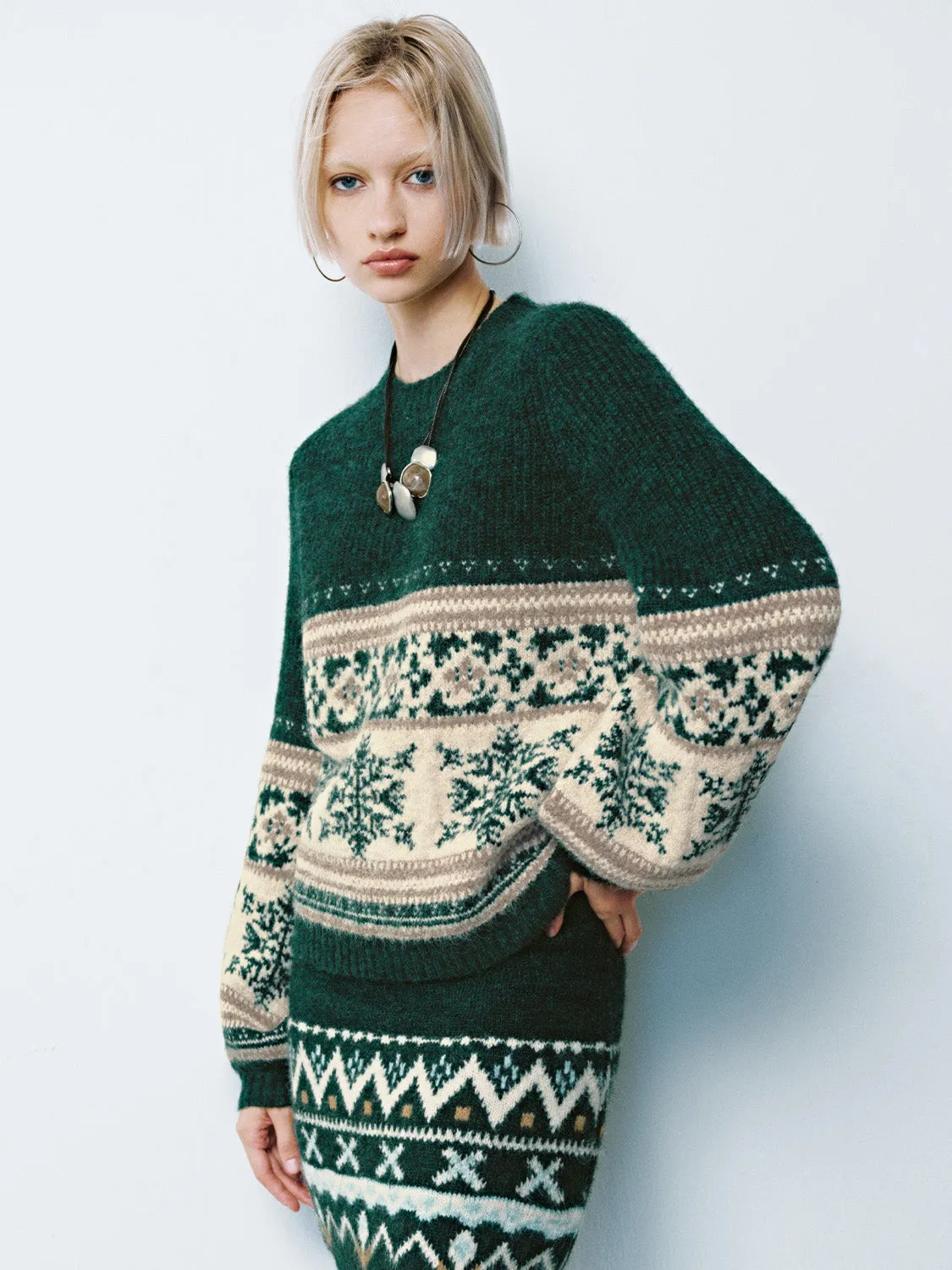Fair Isle Crew Neck Knitted T-Shirts sold by Urban Revivo product image thumbnail 2