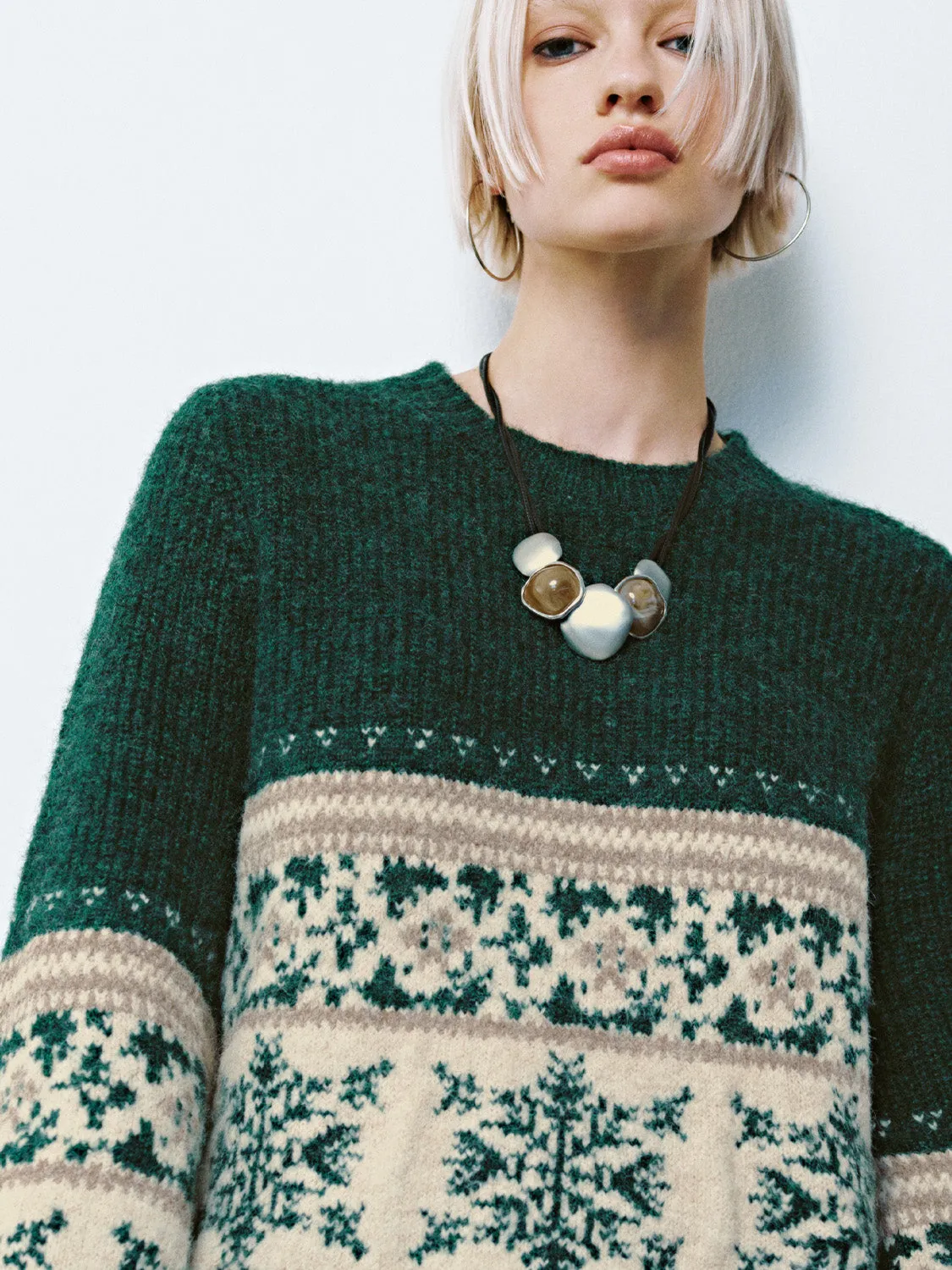 Fair Isle Crew Neck Knitted T-Shirts sold by Urban Revivo product image thumbnail 5