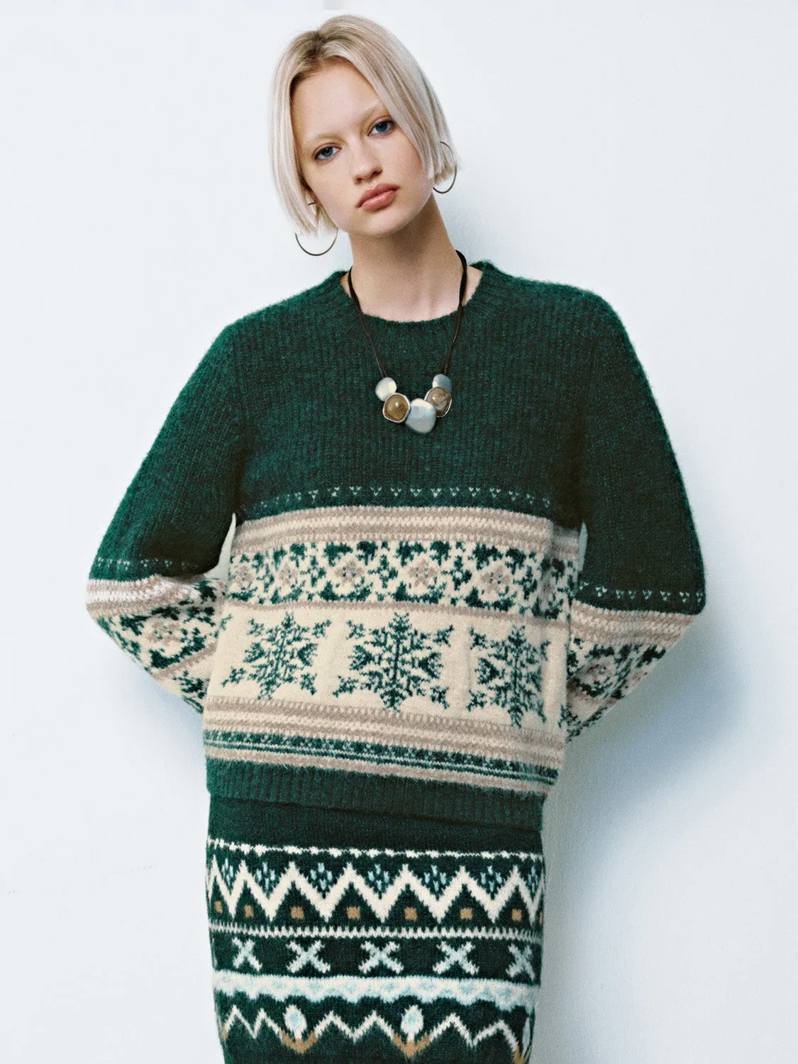 Fair Isle Crew Neck Knitted T-Shirts sold by Urban Revivo