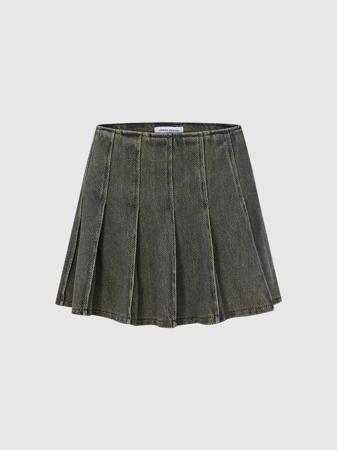 Pleated Denim Mini Skirts sold by Urban Revivo