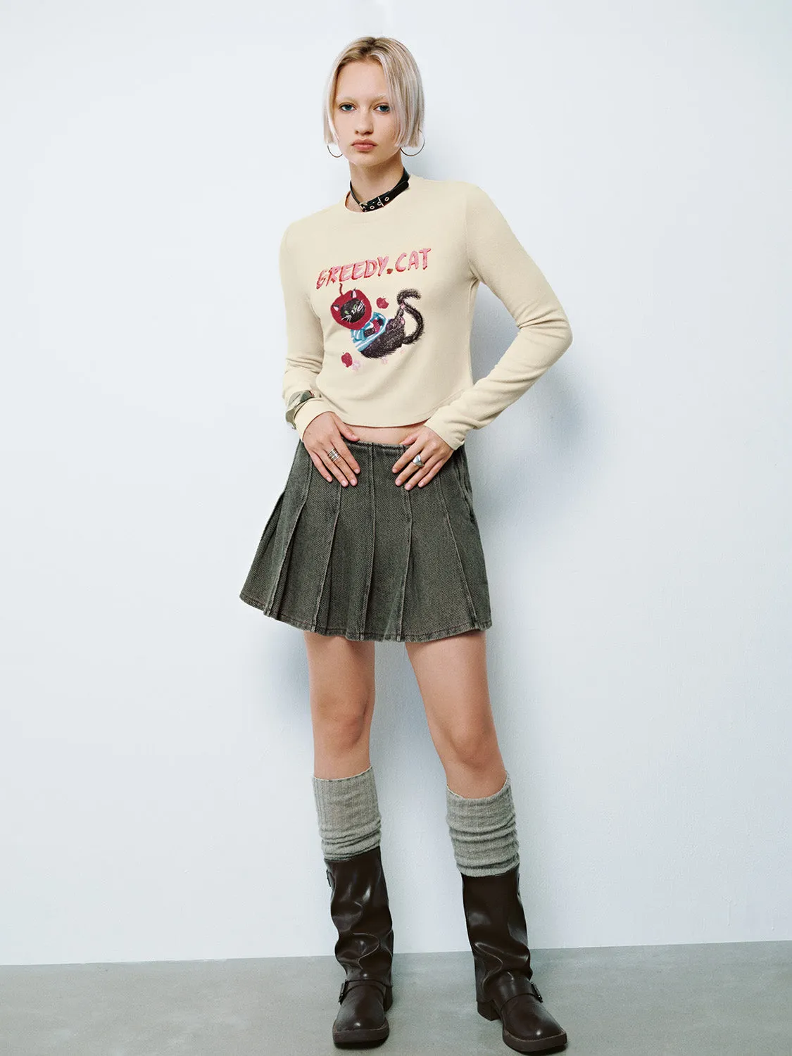 Pleated Denim Mini Skirts sold by Urban Revivo product image thumbnail 5
