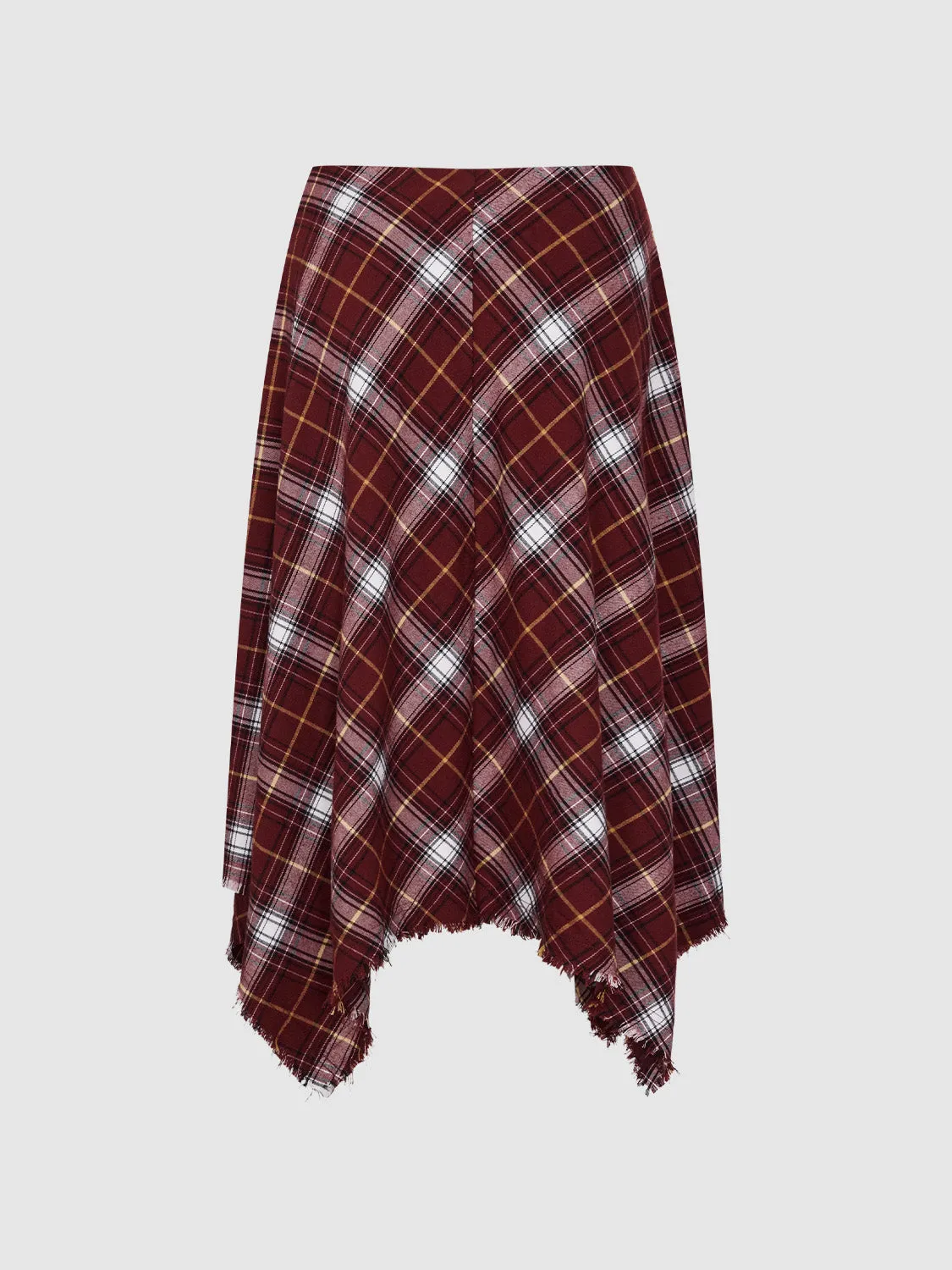 Plaid Irregular A-Line Skirts sold by Urban Revivo product image thumbnail 2