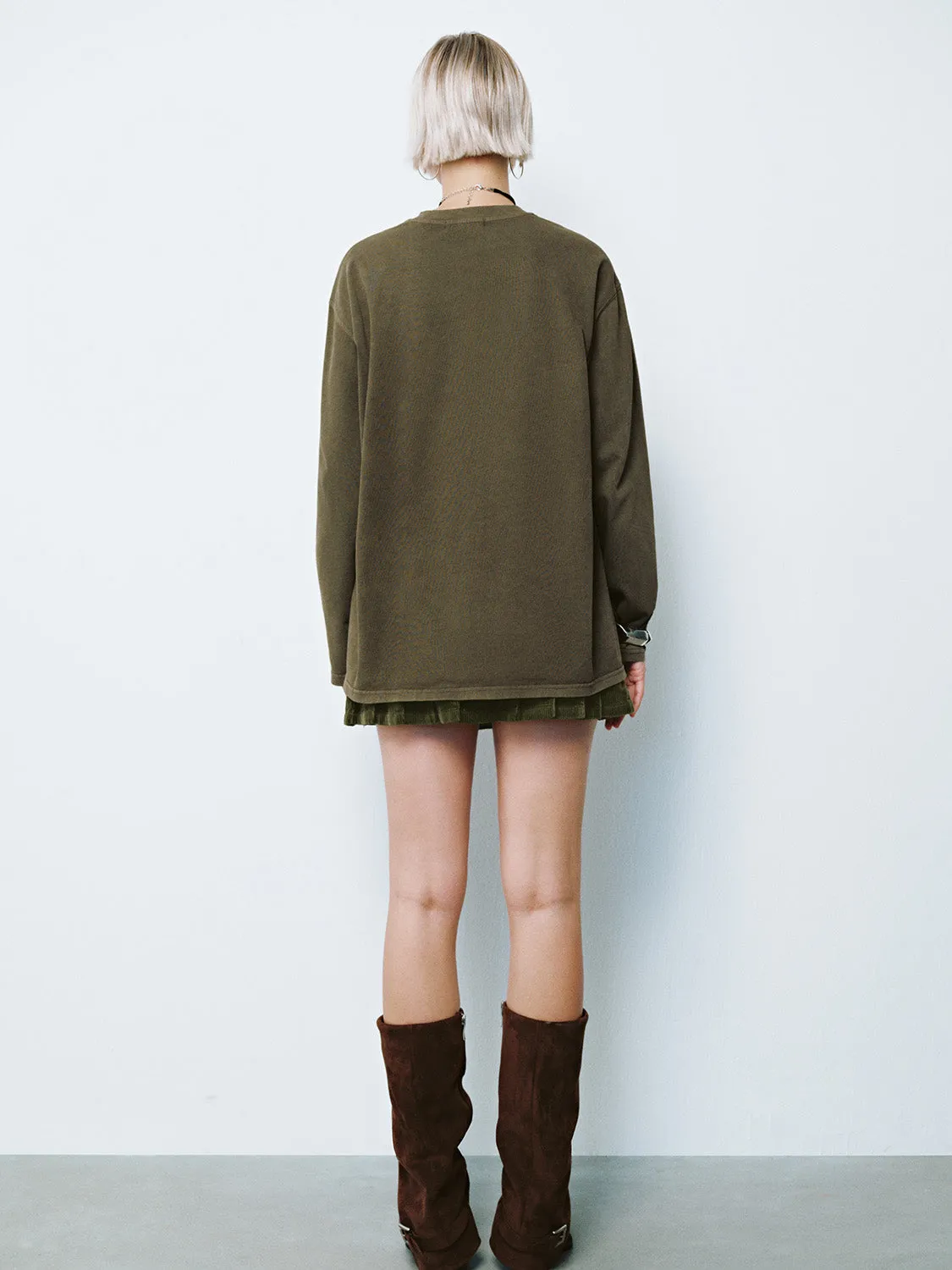 Loose Long Sleeve T-Shirts sold by Urban Revivo product image thumbnail 3