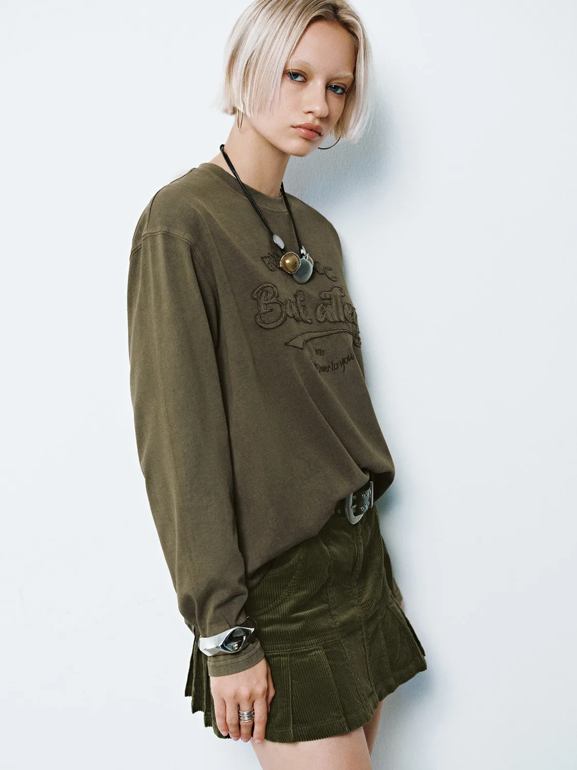 Loose Long Sleeve T-Shirts sold by Urban Revivo product image thumbnail 2