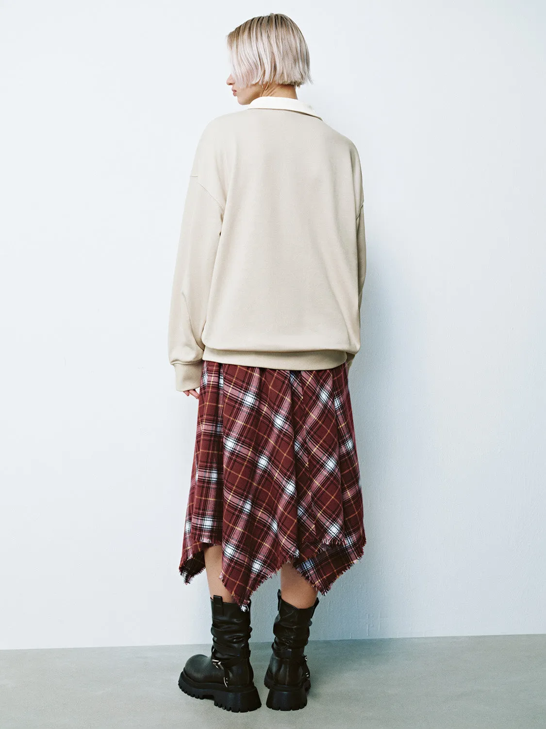 Button Half Placket Loose Sweatshirts sold by Urban Revivo product image thumbnail 3