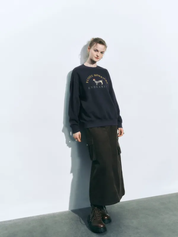 Crew Neck Loose Sweatshirts sold by Urban Revivo