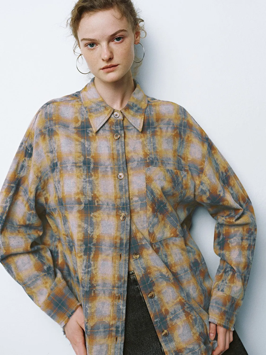 Plaid Loose Long Sleeve Shirts sold by Urban Revivo product image thumbnail 5