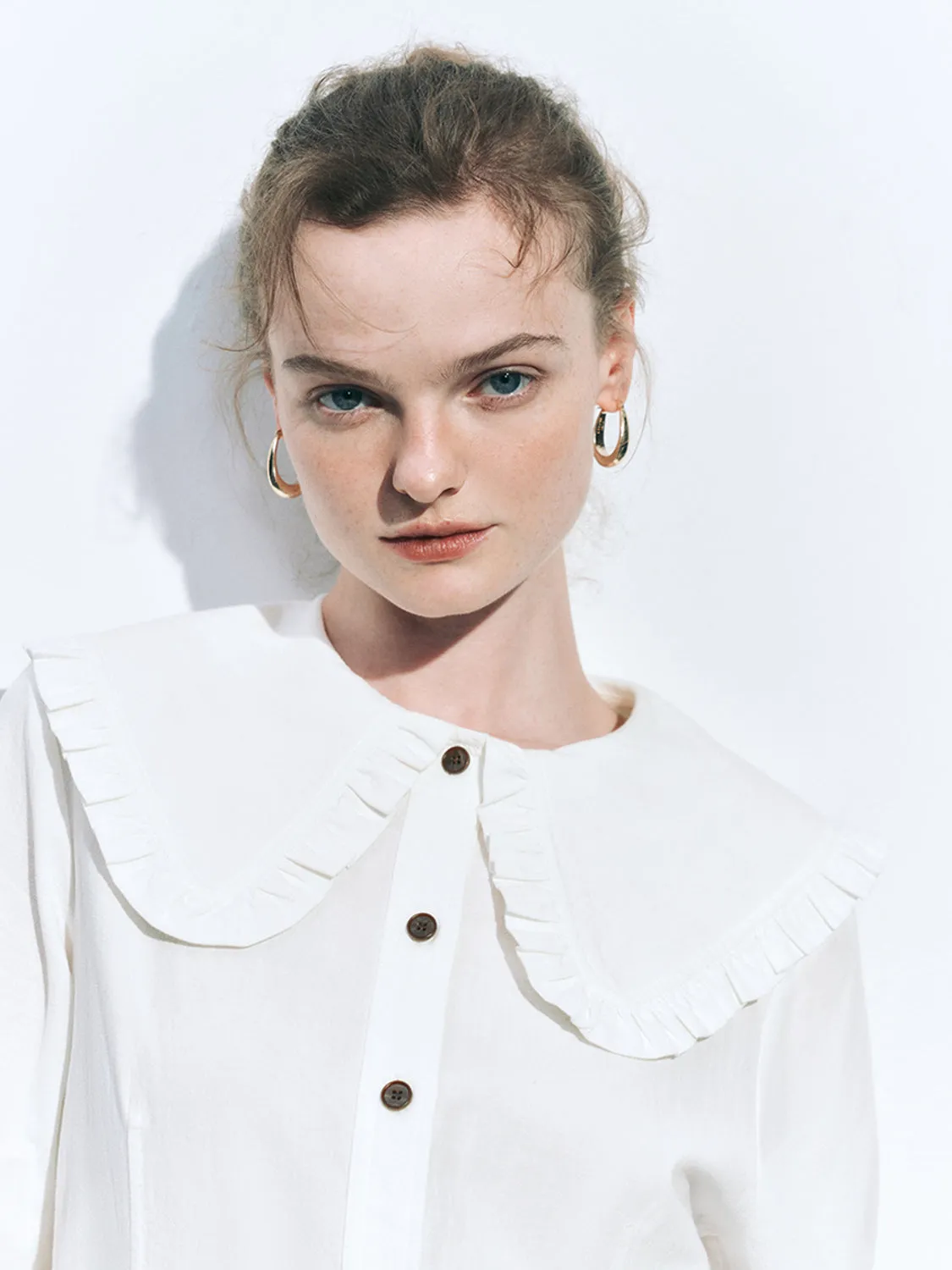 Ruffle Trim Long Sleeve Shirts sold by Urban Revivo product image thumbnail 5