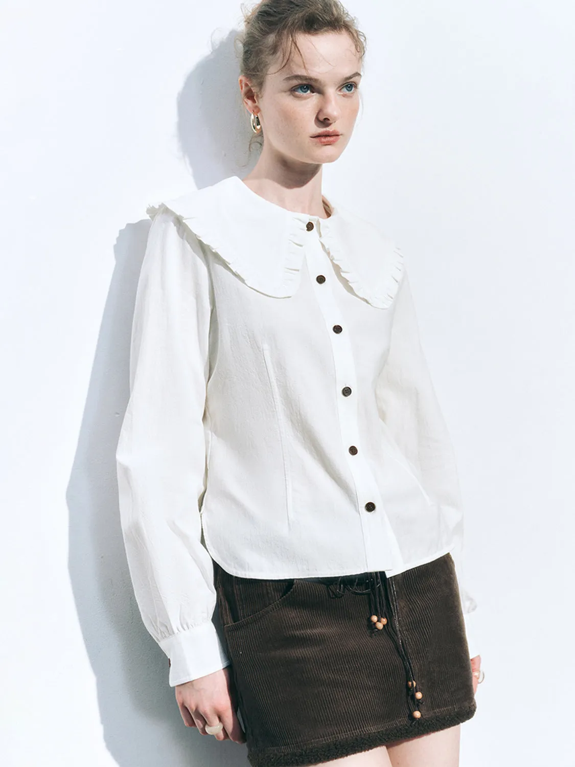 Ruffle Trim Long Sleeve Shirts sold by Urban Revivo product image thumbnail 3