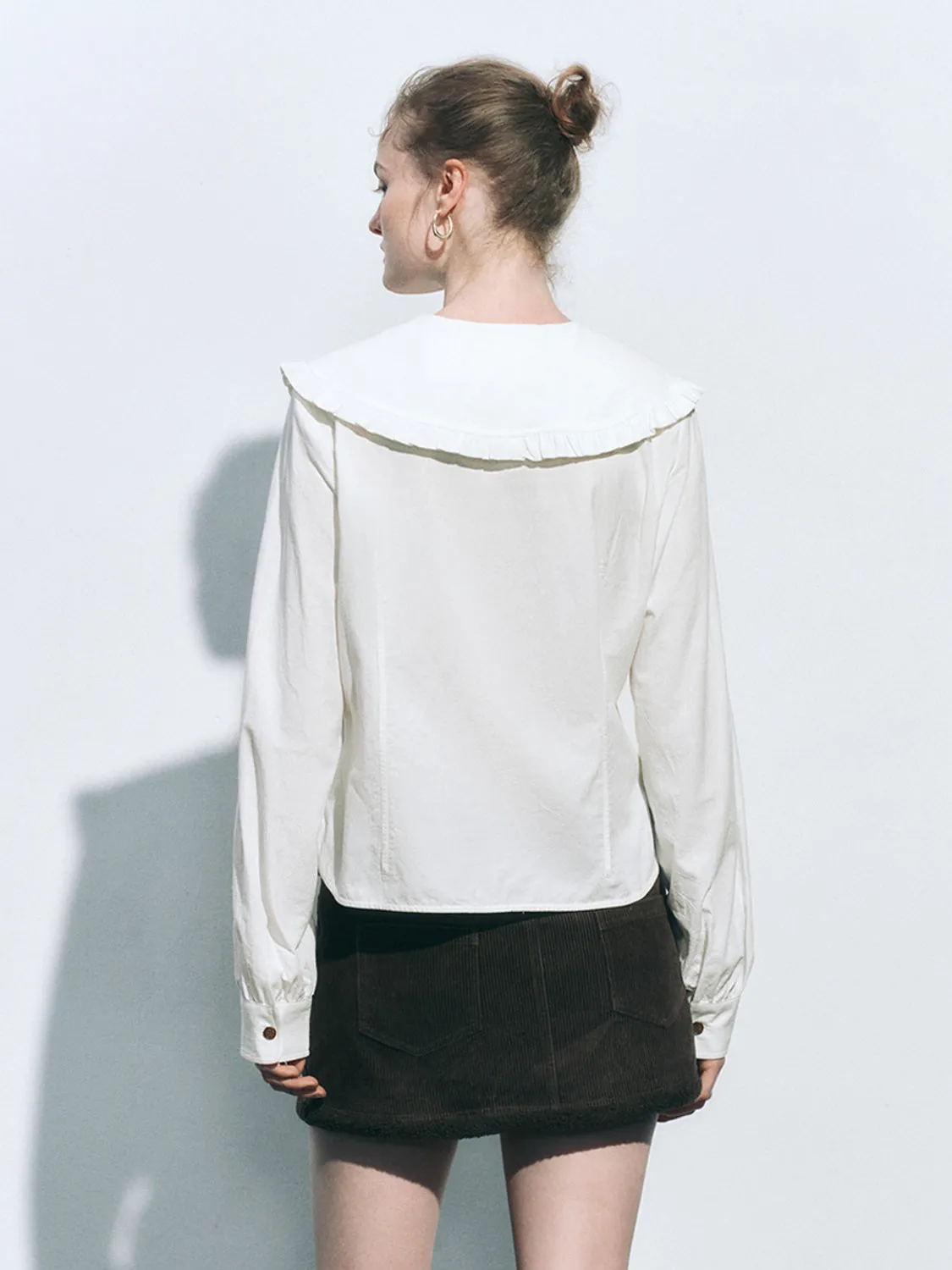 Ruffle Trim Long Sleeve Shirts sold by Urban Revivo product image thumbnail 2