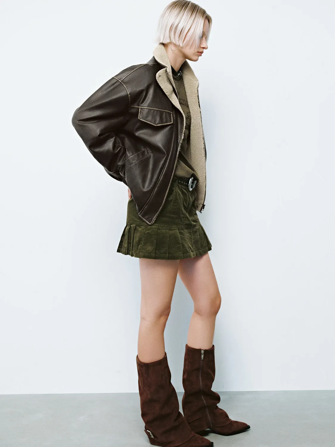 Leather Shearling Jackets sold by Urban Revivo product image thumbnail 4