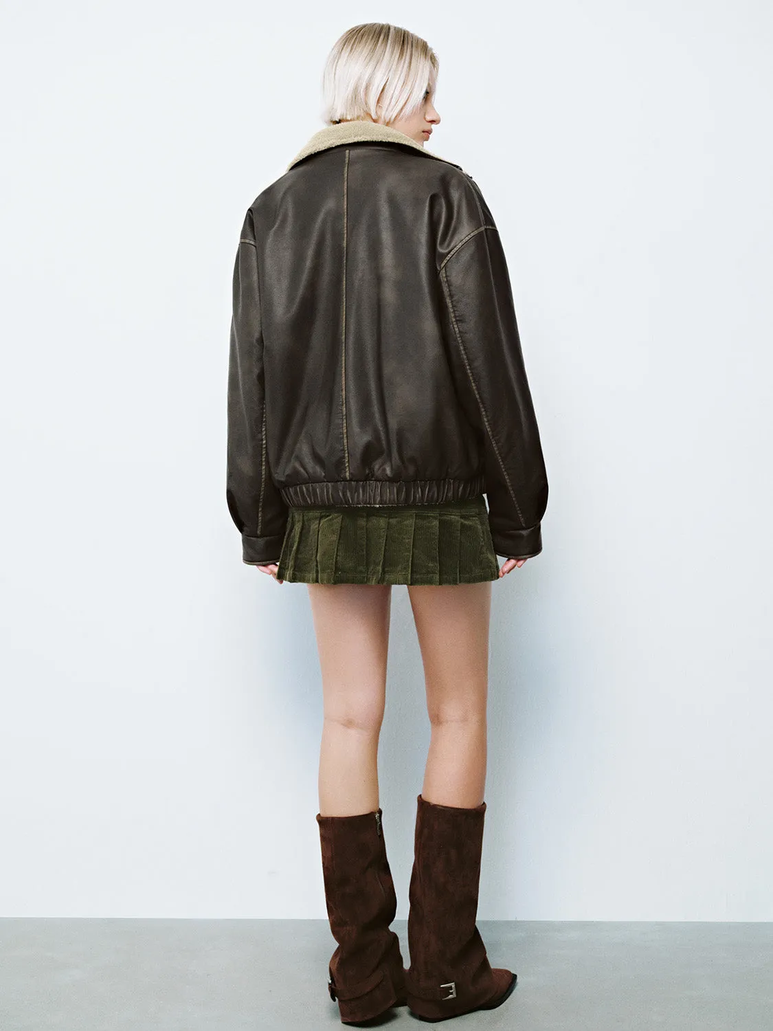 Leather Shearling Jackets sold by Urban Revivo product image thumbnail 3