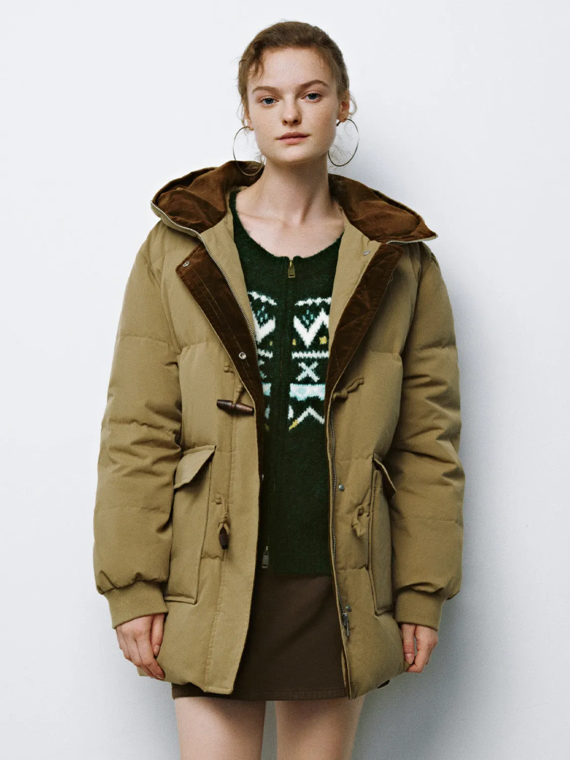 Midi Toggle Button Padded Down Outerwear sold by Urban Revivo