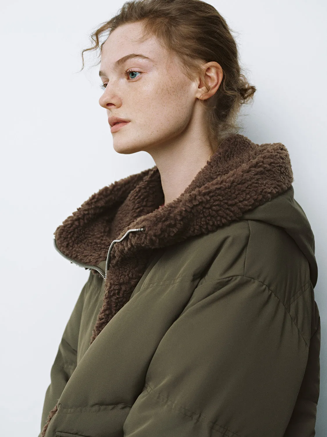 Quilted Down Puffer Shearling Jackets sold by Urban Revivo product image thumbnail 5