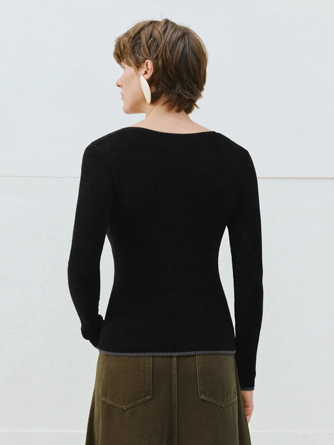 Button Half Placket Knitted T-Shirts sold by Urban Revivo product image thumbnail 2