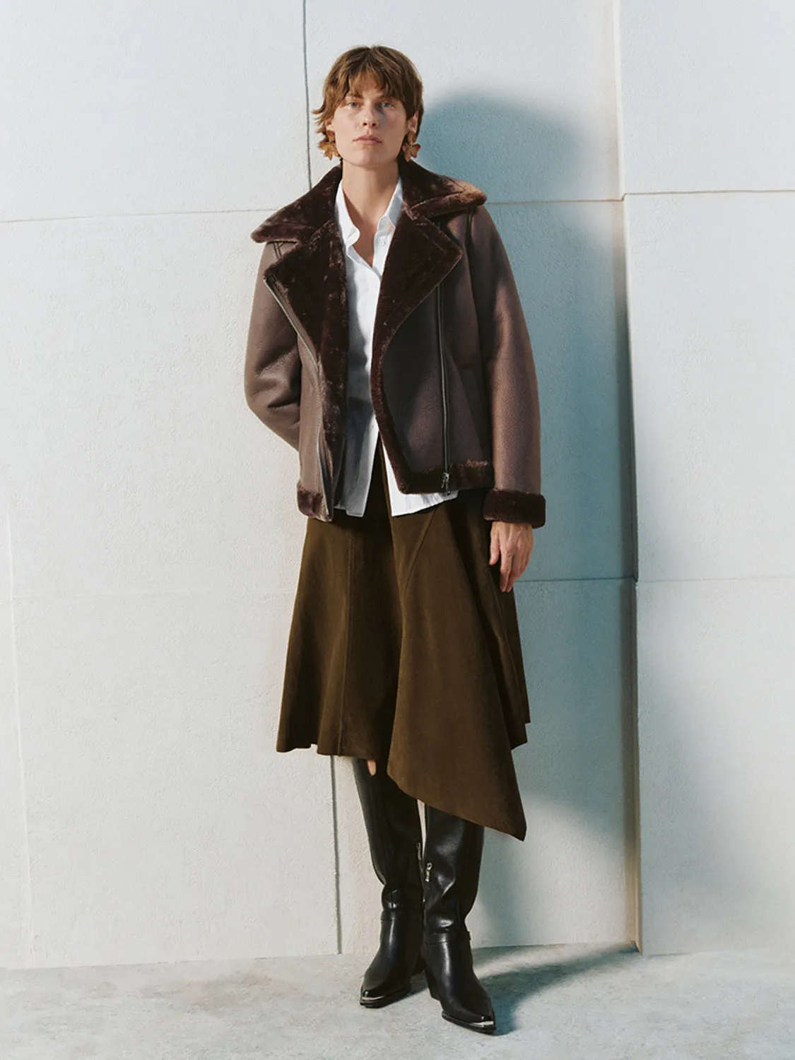 Leather Shearling Jackets sold by Urban Revivo product image thumbnail 4