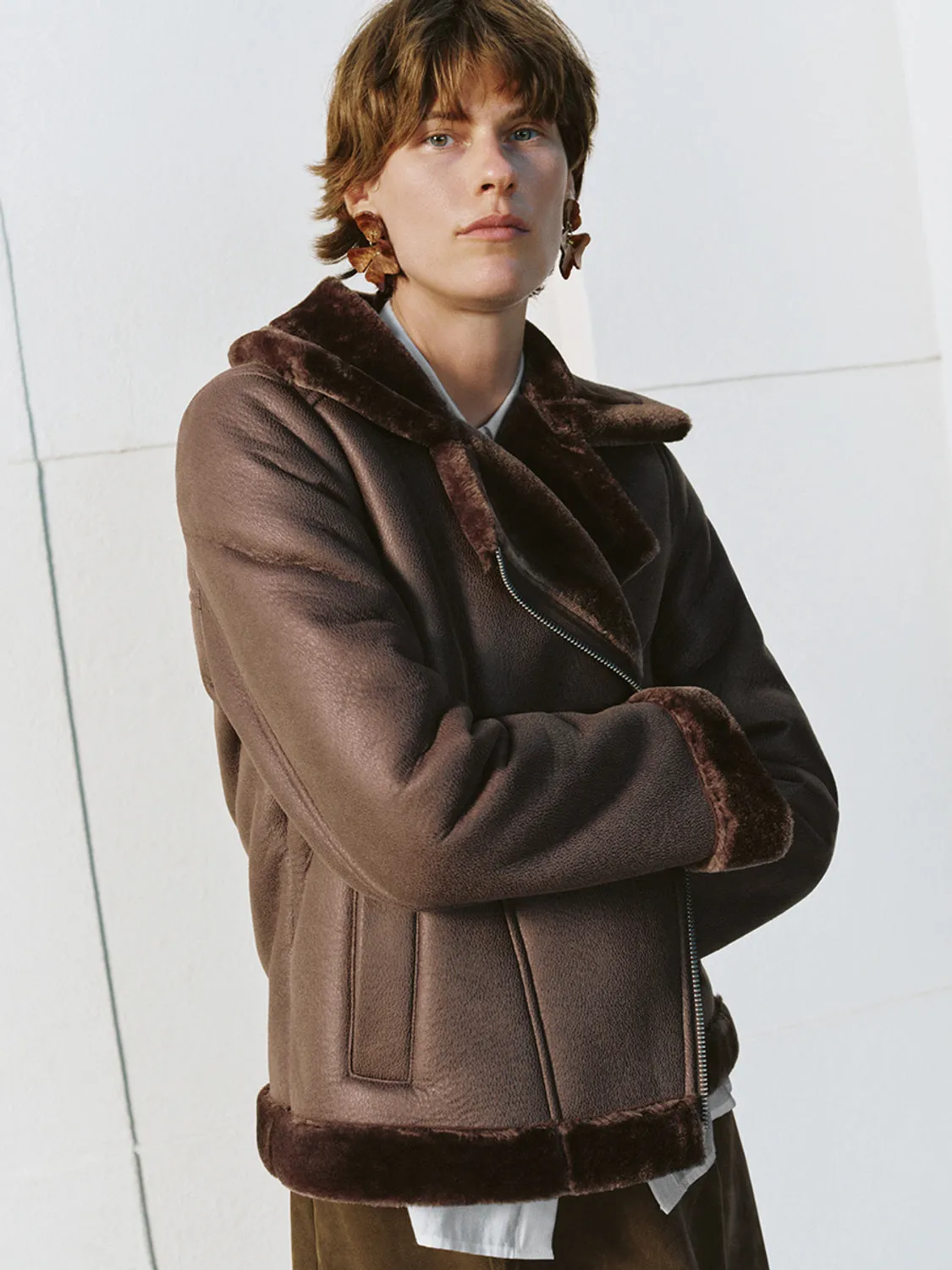 Leather Shearling Jackets sold by Urban Revivo product image thumbnail 3