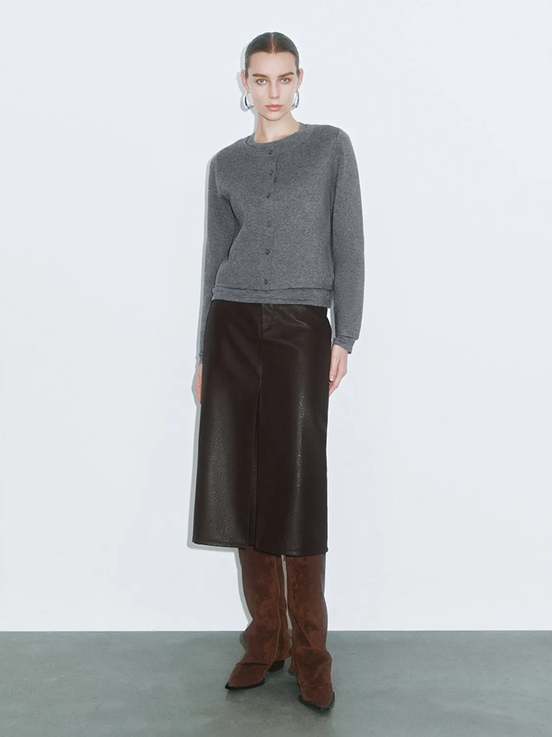 Midi Leather Straight Skirts sold by Urban Revivo product image thumbnail 5