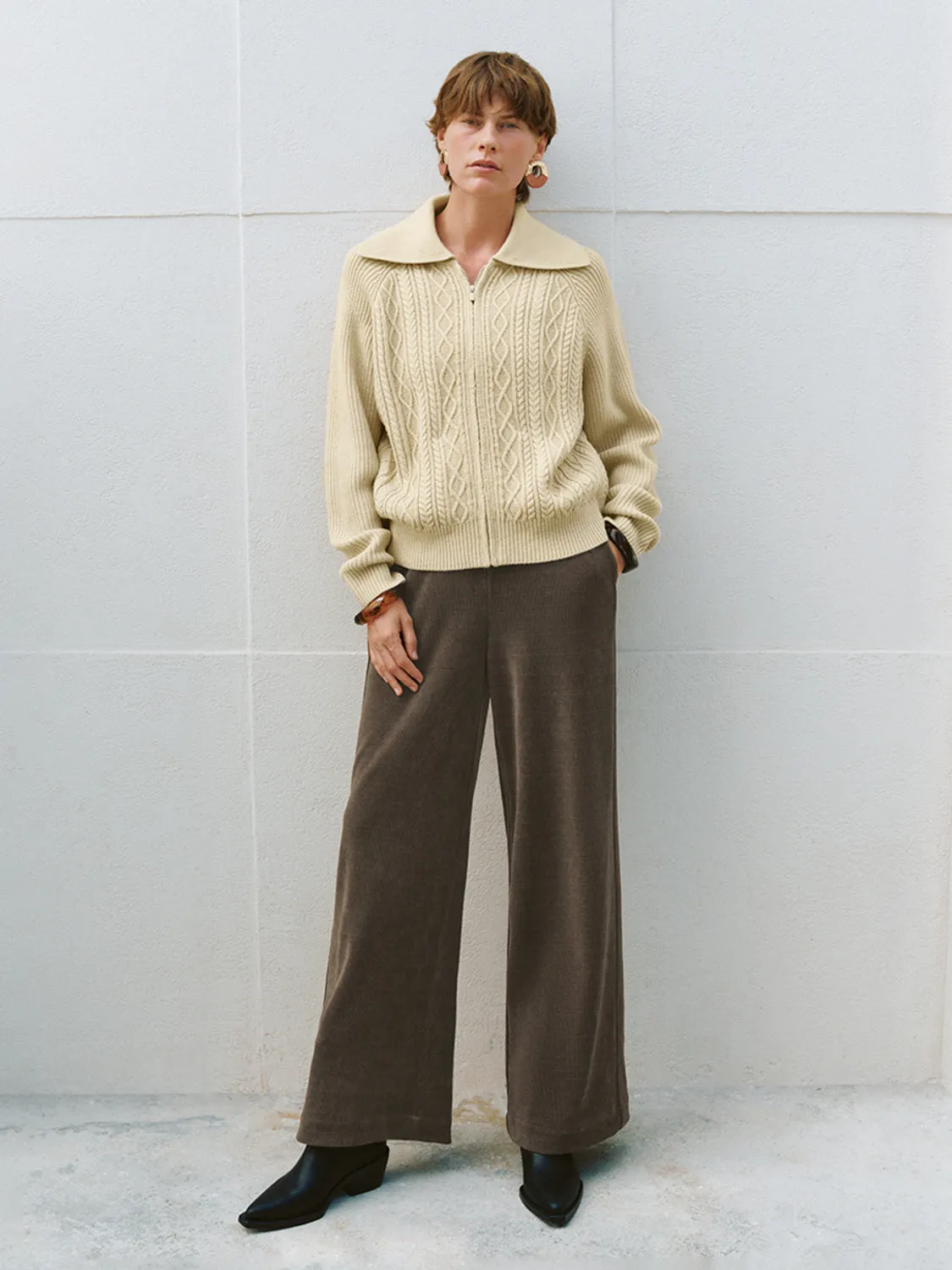 Wide Lapel Loose Knitted T-Shirts sold by Urban Revivo product image thumbnail 4
