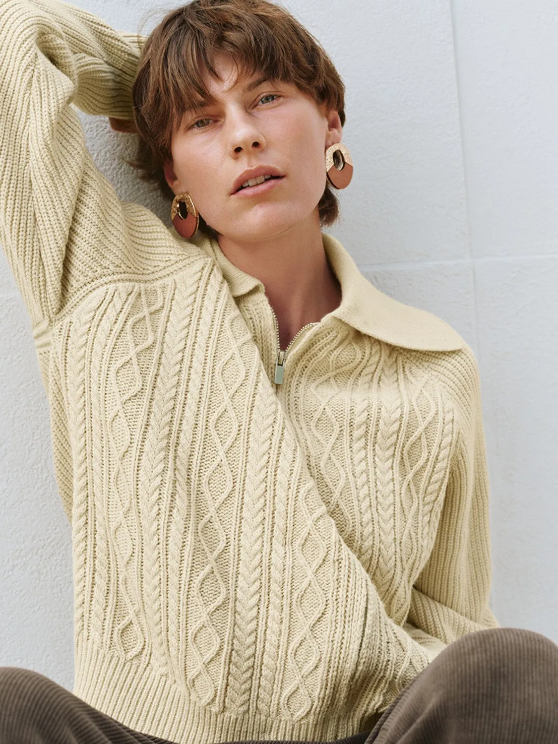 Wide Lapel Loose Knitted T-Shirts sold by Urban Revivo product image thumbnail 5