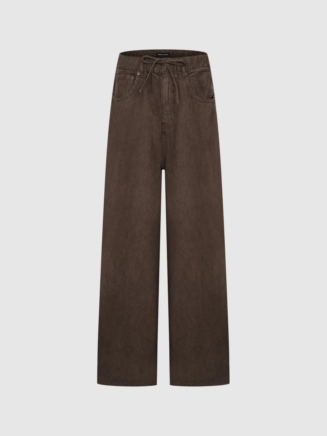 Drawstring Straight Denim Jeans sold by Urban Revivo