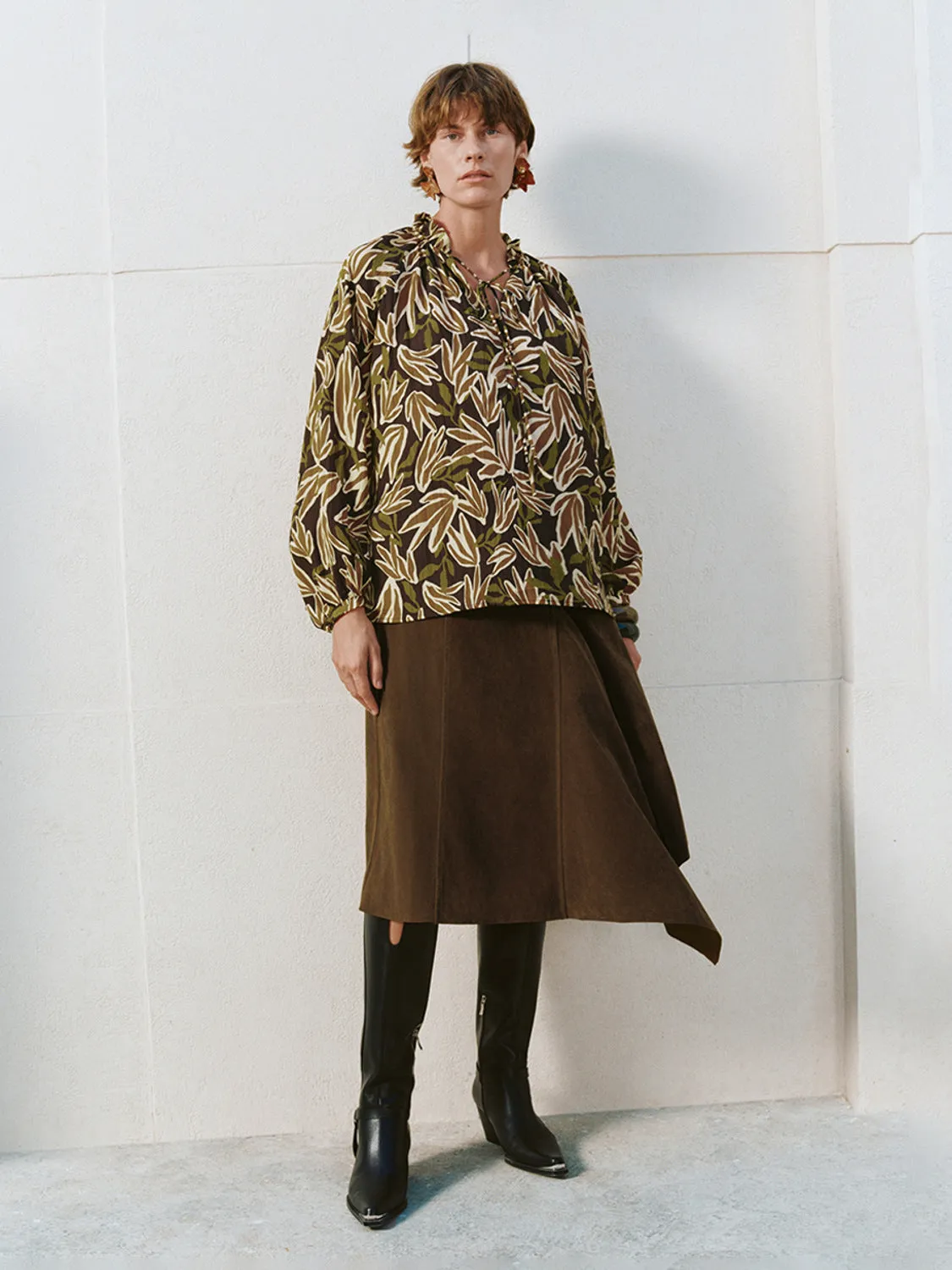 Leaf Printed Loose Overhead Shirts sold by Urban Revivo product image thumbnail 4