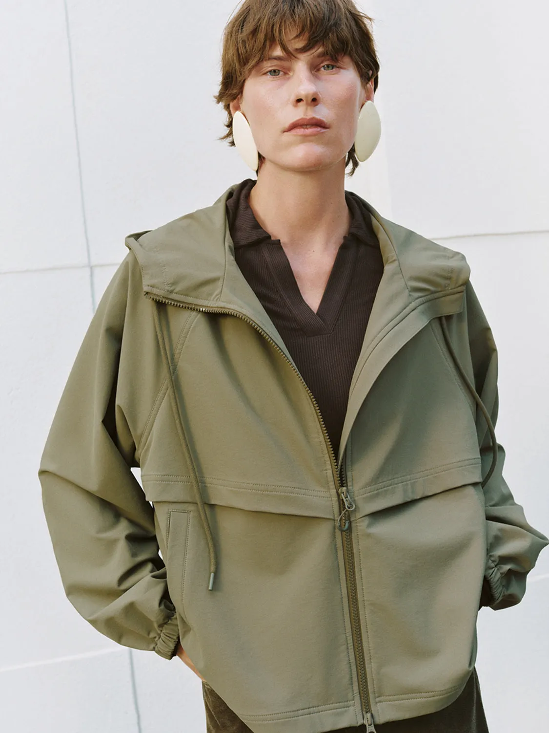 Loose Hoodie Zipper Front Jackets sold by Urban Revivo