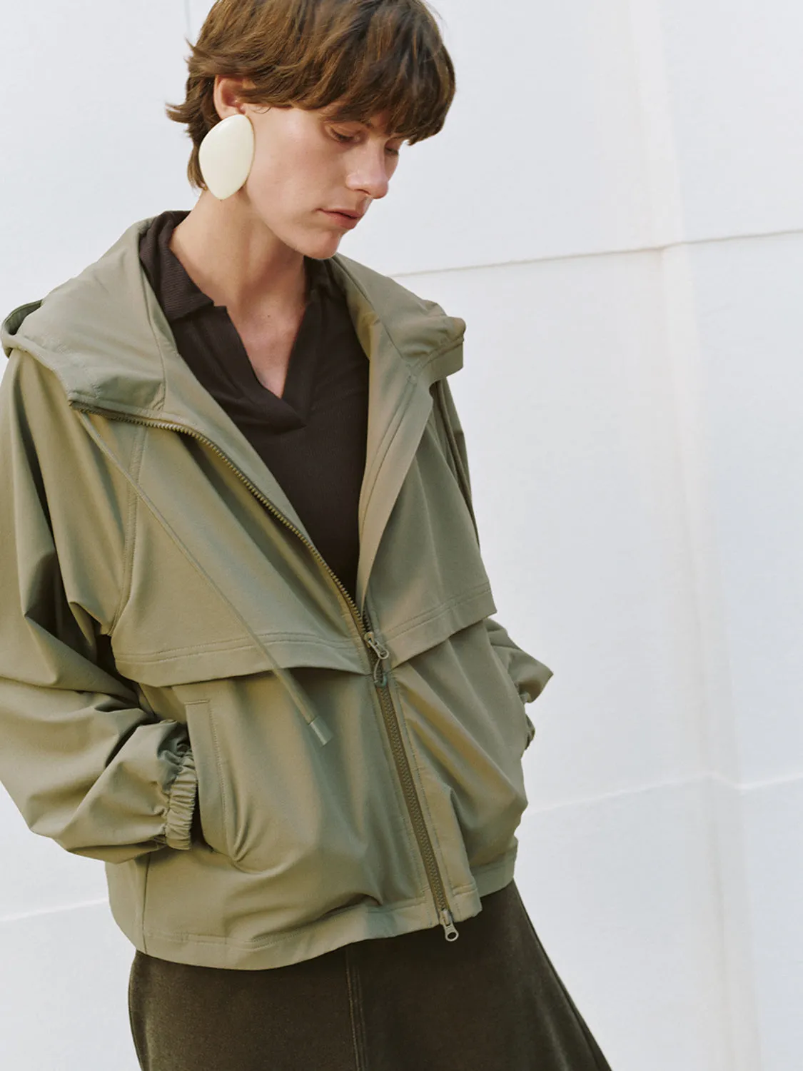 Loose Hoodie Zipper Front Jackets sold by Urban Revivo product image thumbnail 5