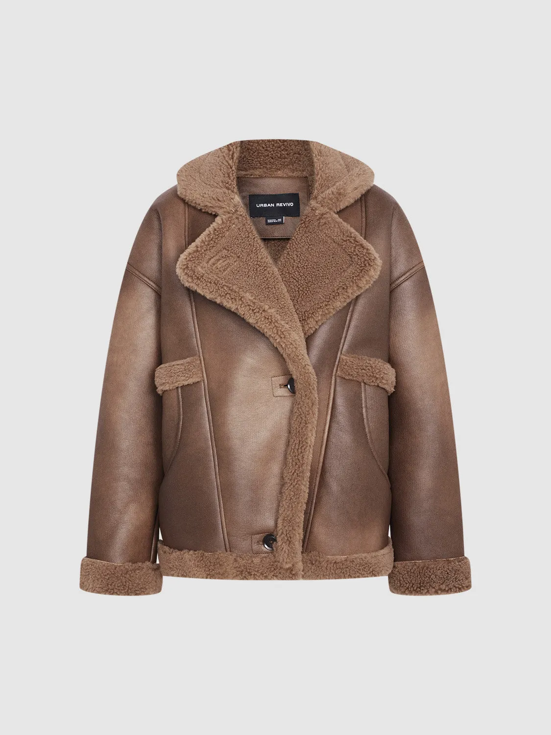 Leather Shearling Jackets sold by Urban Revivo product image thumbnail 3