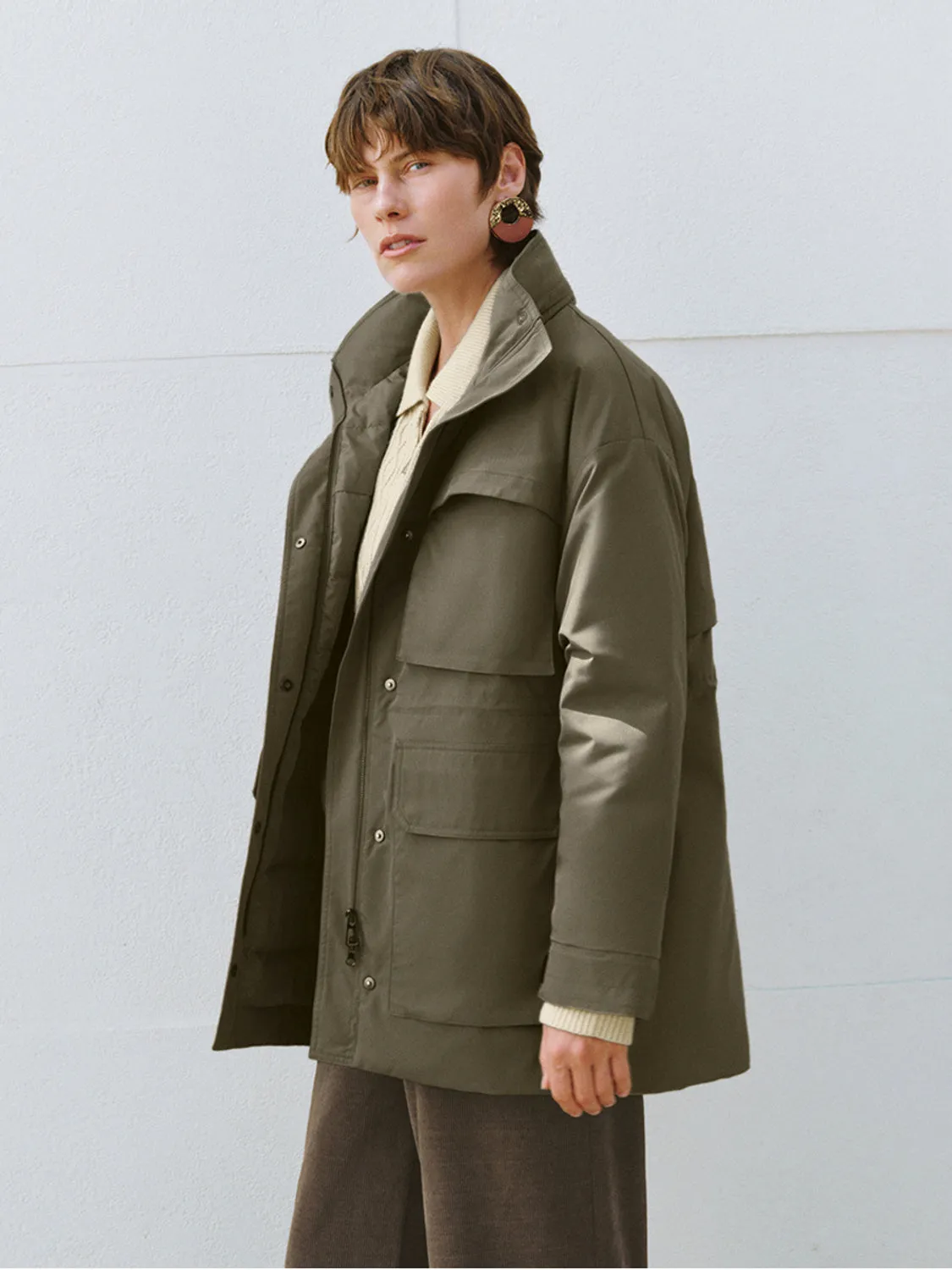 Multi Pockets Hoodie Down Outerwear sold by Urban Revivo product image thumbnail 4