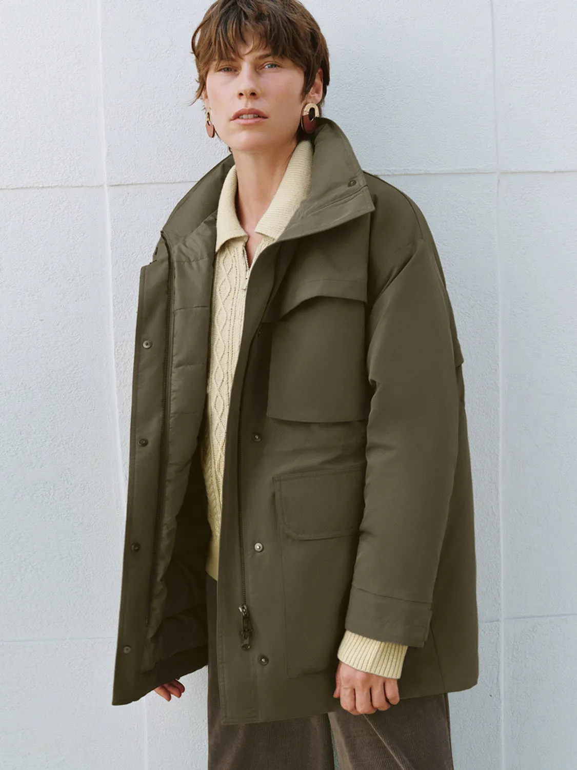 Multi Pockets Hoodie Down Outerwear sold by Urban Revivo product image thumbnail 3