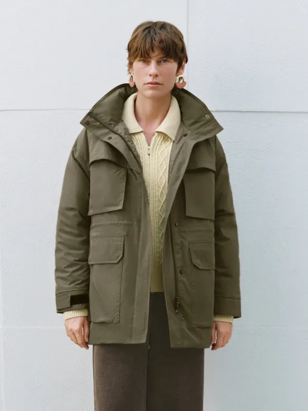 Multi Pockets Hoodie Down Outerwear sold by Urban Revivo