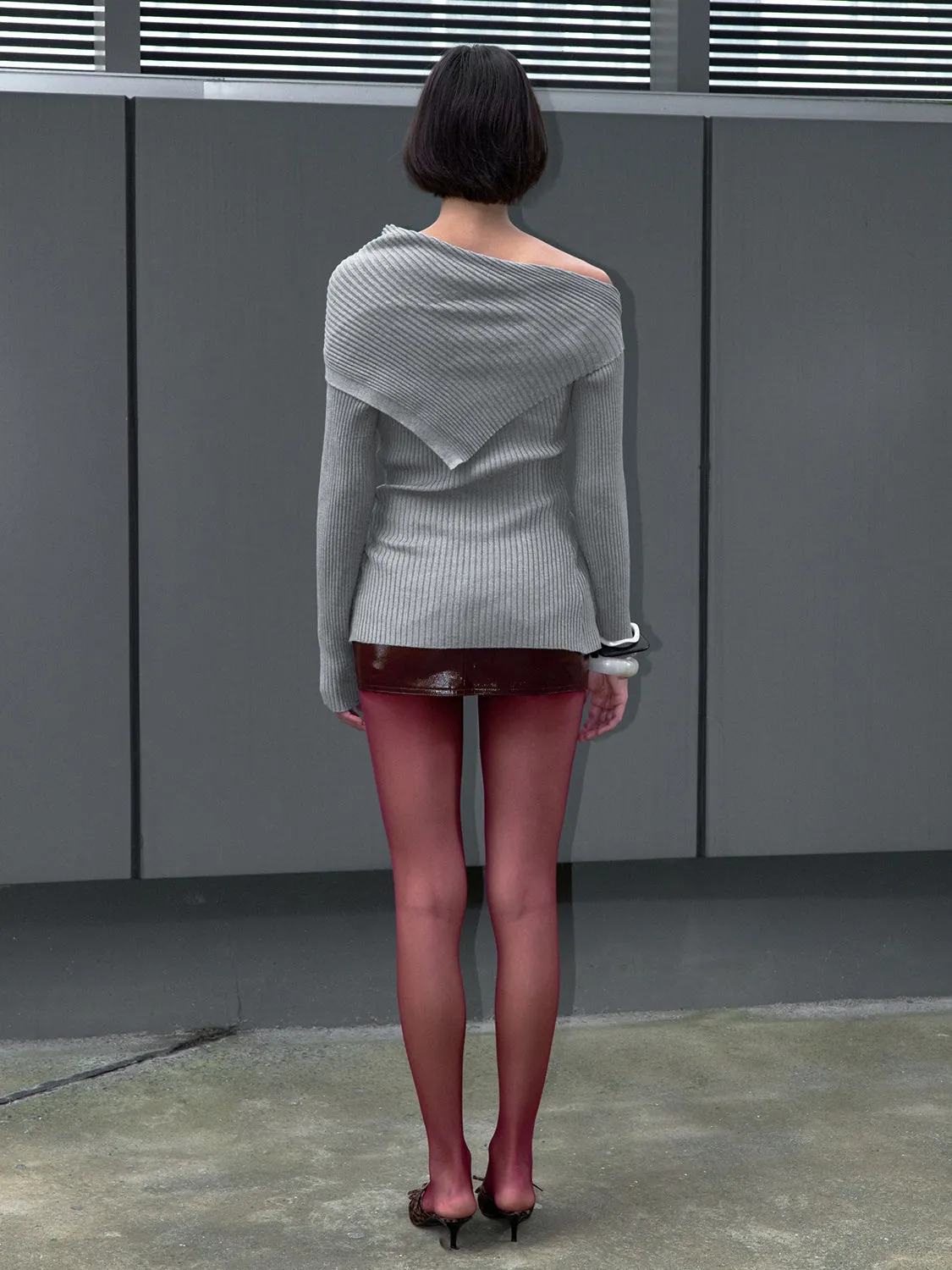 One Shoulder Skinny Knitted T-Shirts sold by Urban Revivo product image thumbnail 3