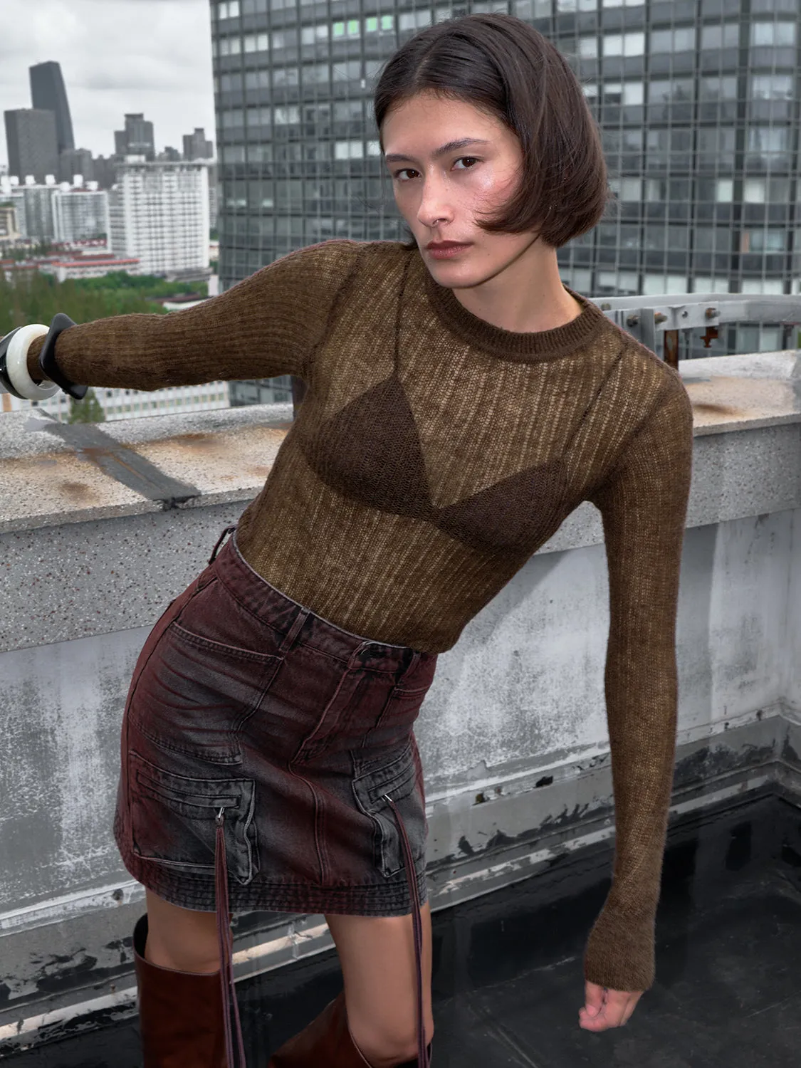 See-through Knitted T-Shirts sold by Urban Revivo product image thumbnail 2