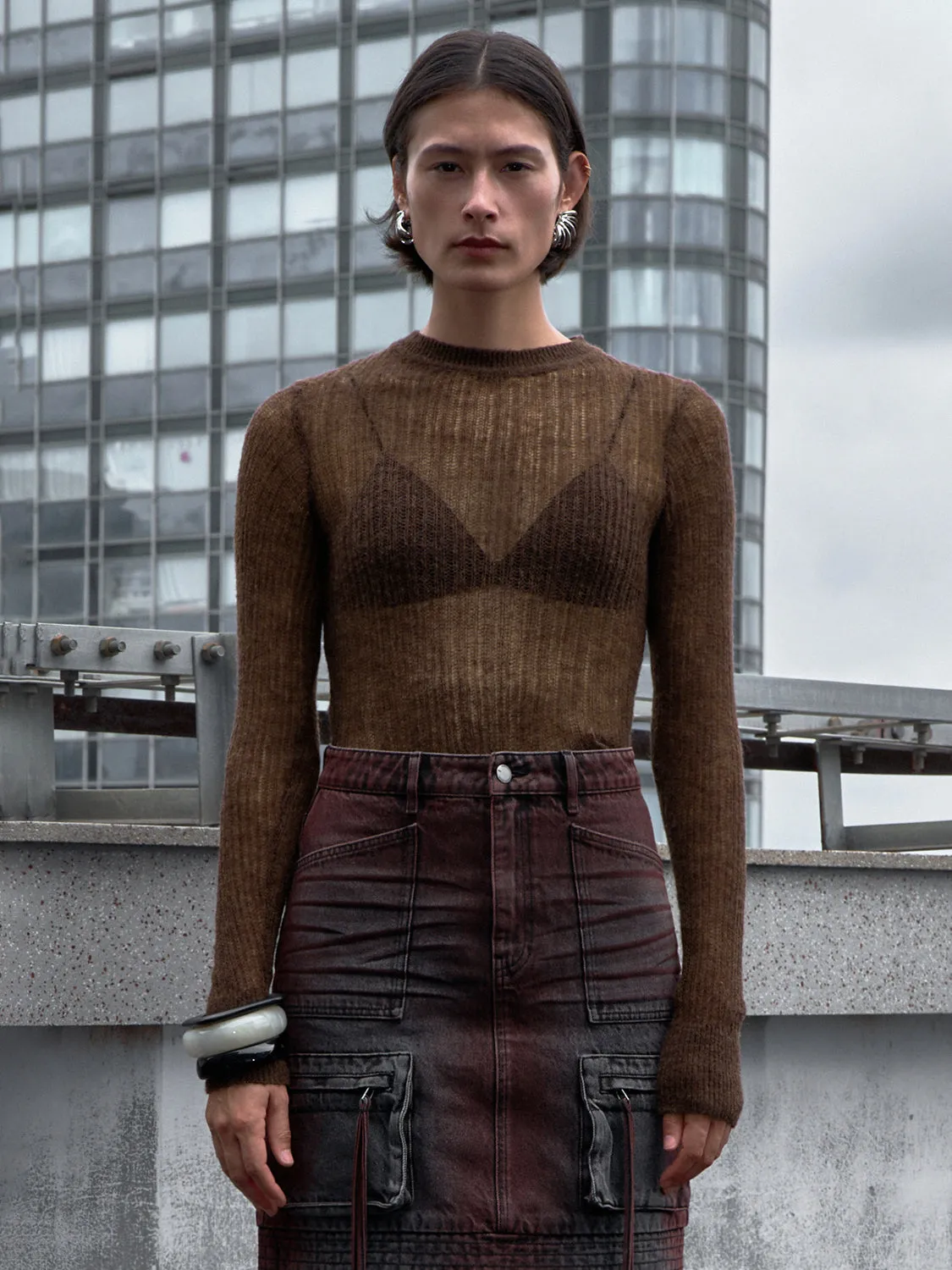 See-through Knitted T-Shirts sold by Urban Revivo