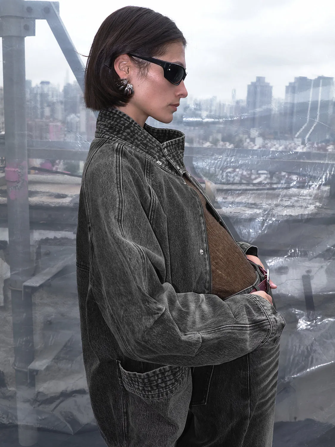 High Collar Denim Jackets sold by Urban Revivo product image thumbnail 2