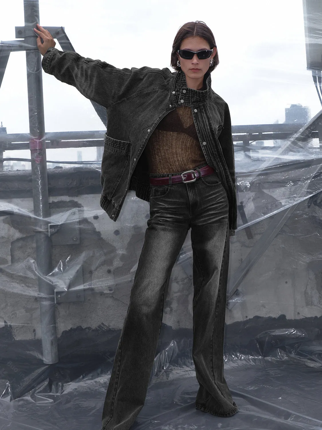 High Collar Denim Jackets sold by Urban Revivo product image thumbnail 4