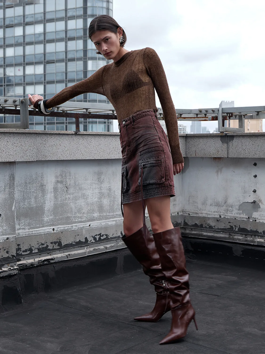 Cargo Mini Denim Skirts sold by Urban Revivo product image thumbnail 5