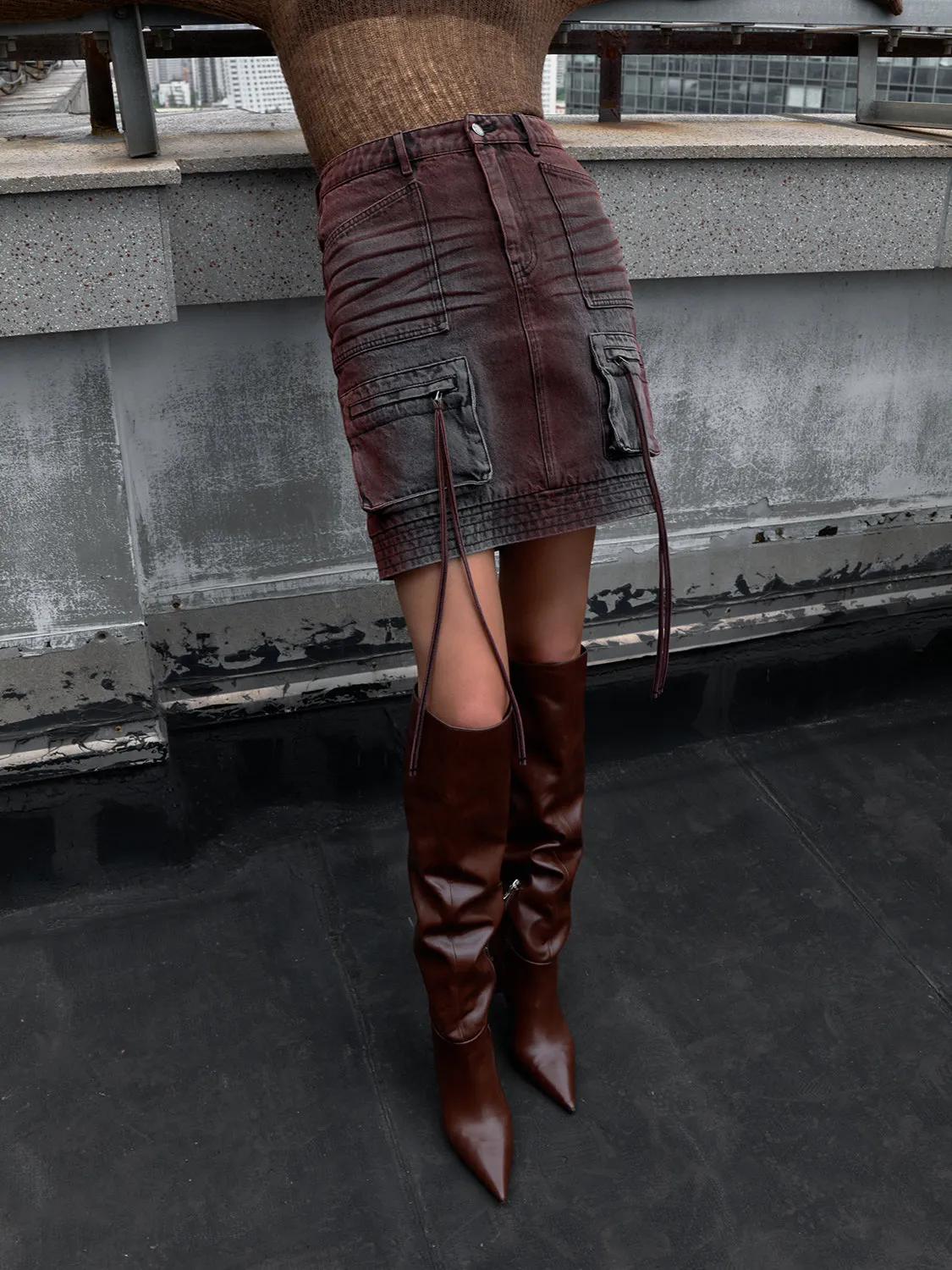 Cargo Mini Denim Skirts sold by Urban Revivo product image thumbnail 3