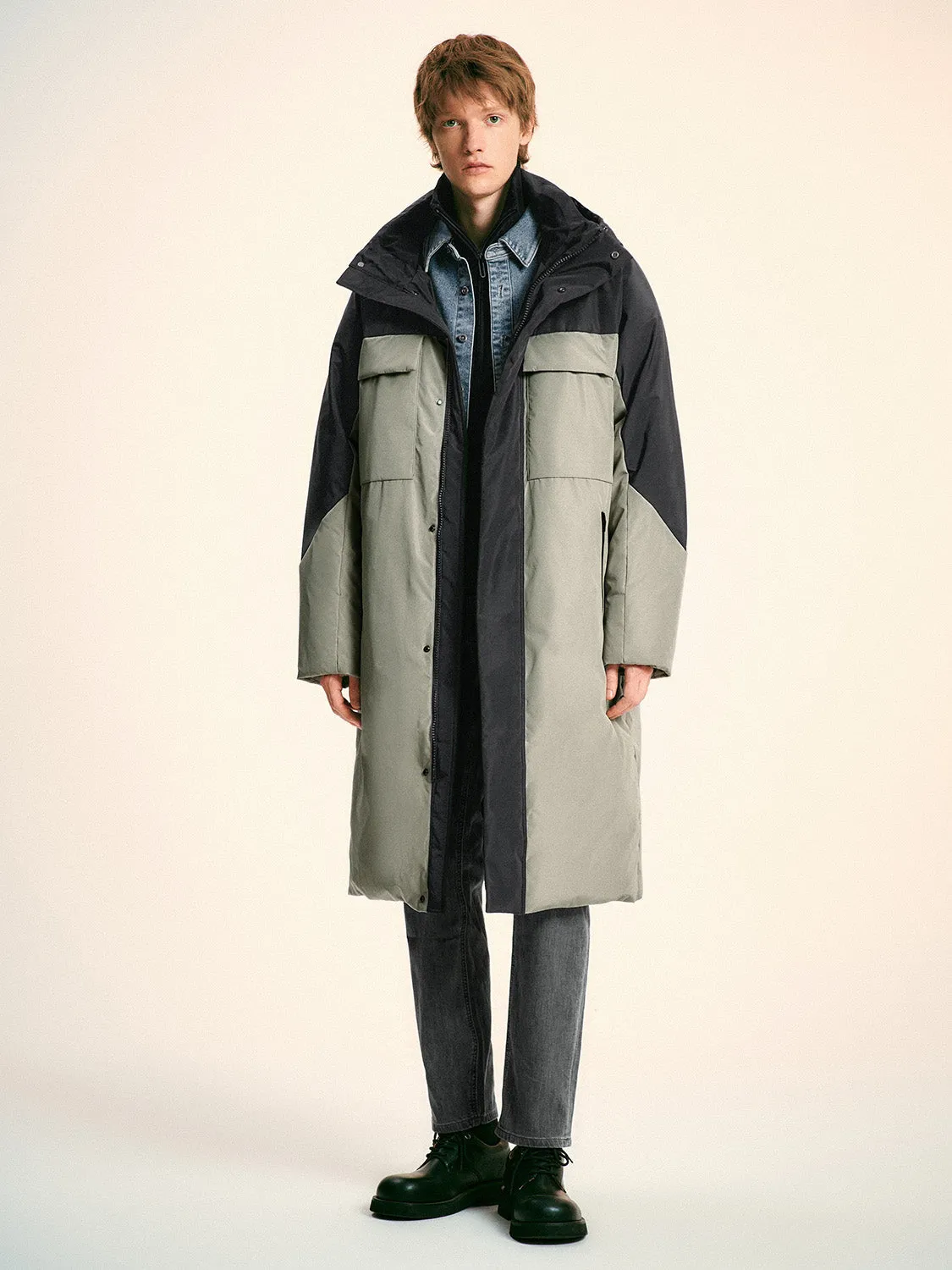 Paneled Loose Padded Down Outerwear sold by Urban Revivo