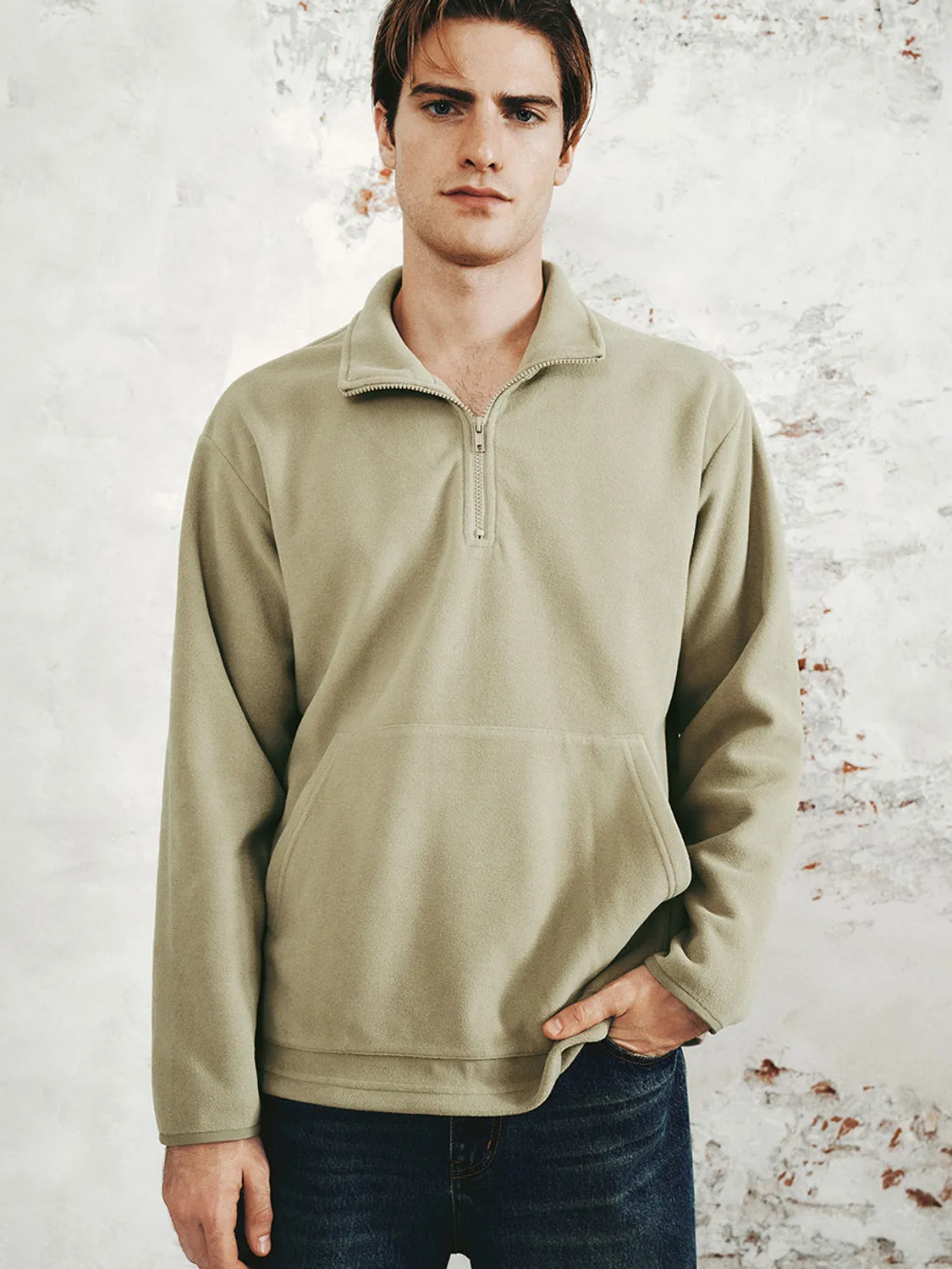 Zip Half Placket Sweatshirts sold by Urban Revivo