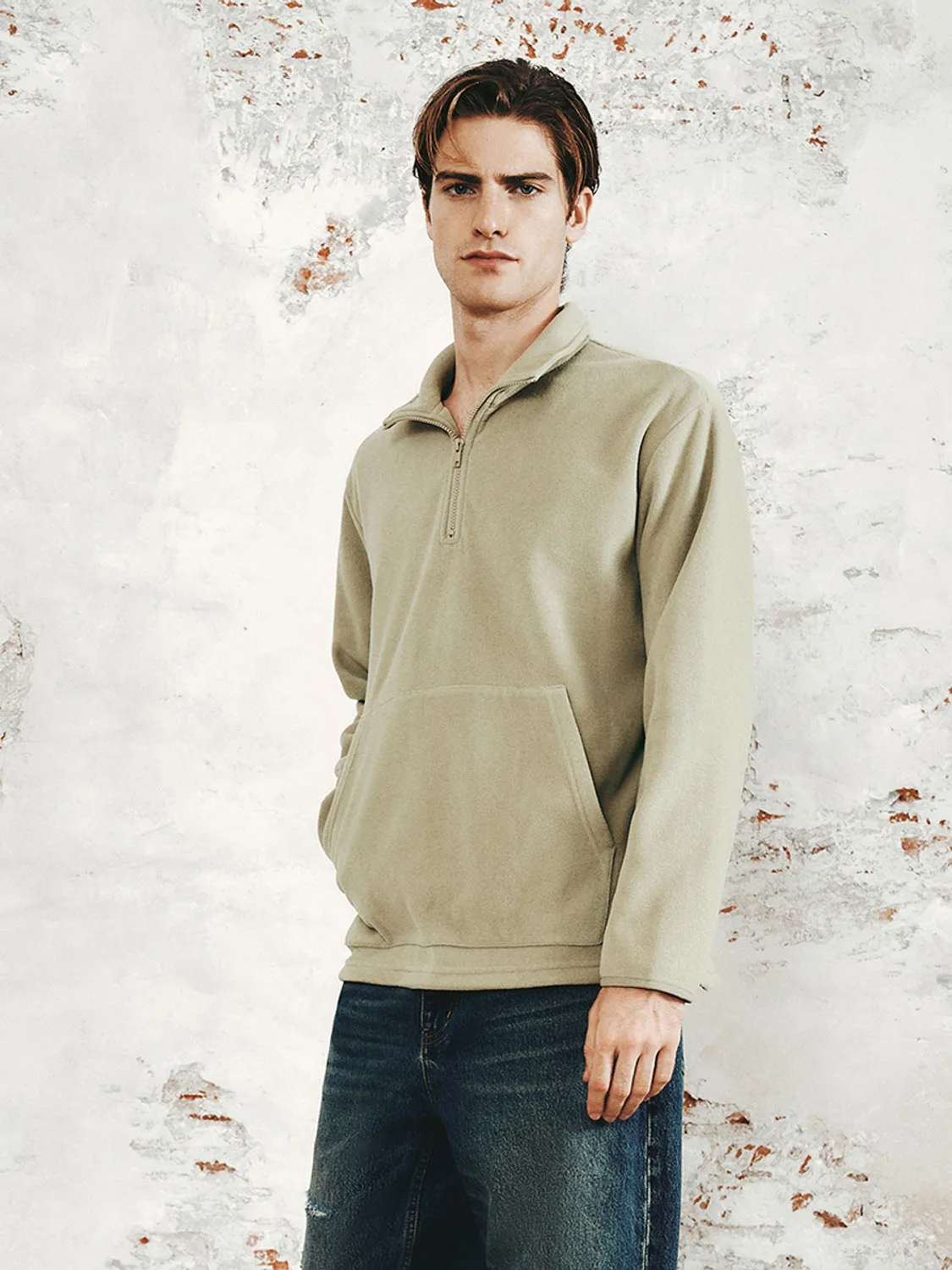 Zip Half Placket Sweatshirts sold by Urban Revivo product image thumbnail 5