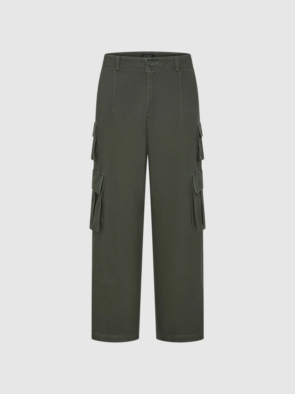 Flap Pocket Wide-Leg Pants sold by Urban Revivo