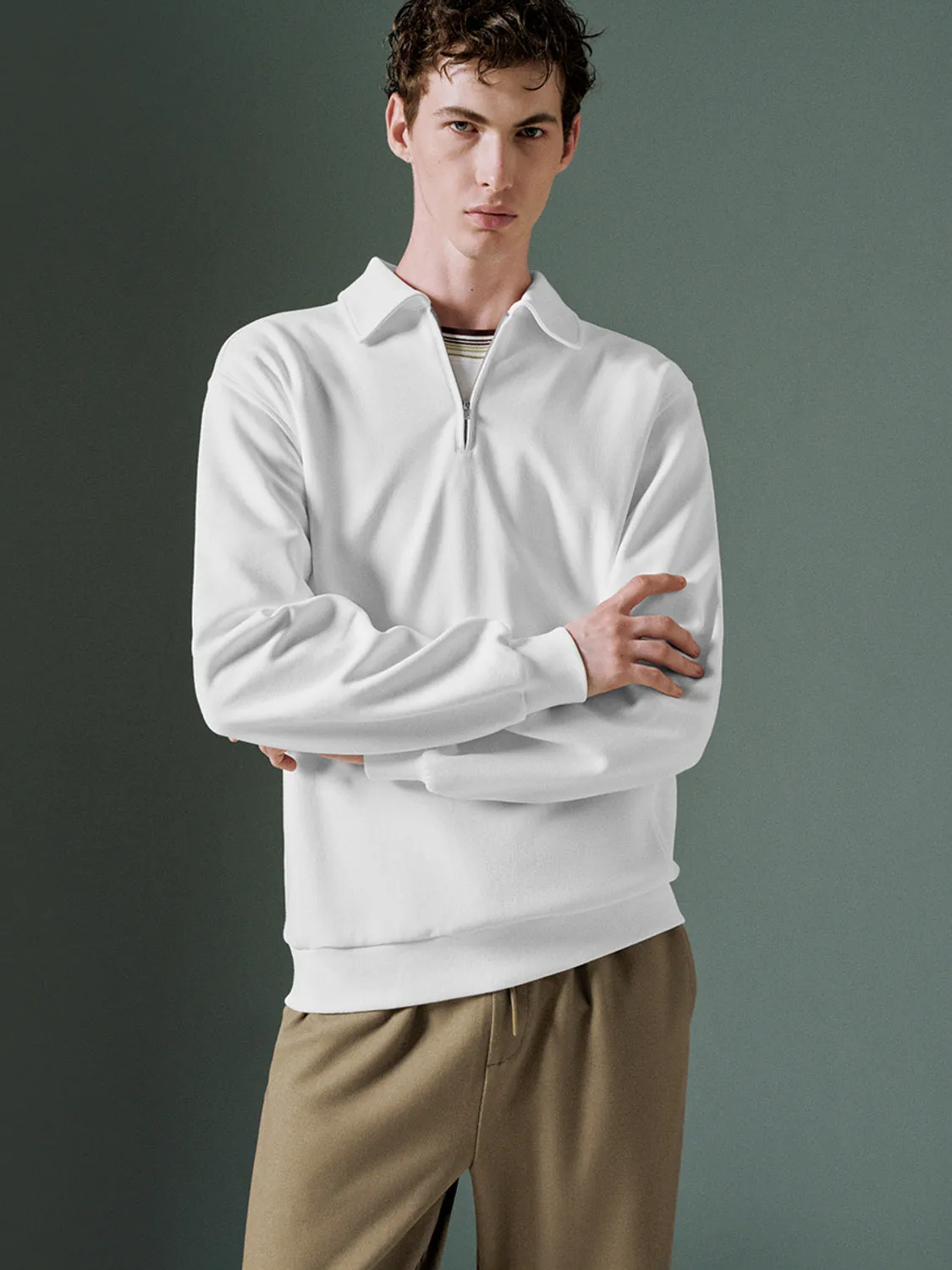 Zip Half Placket Sweatshirts sold by Urban Revivo